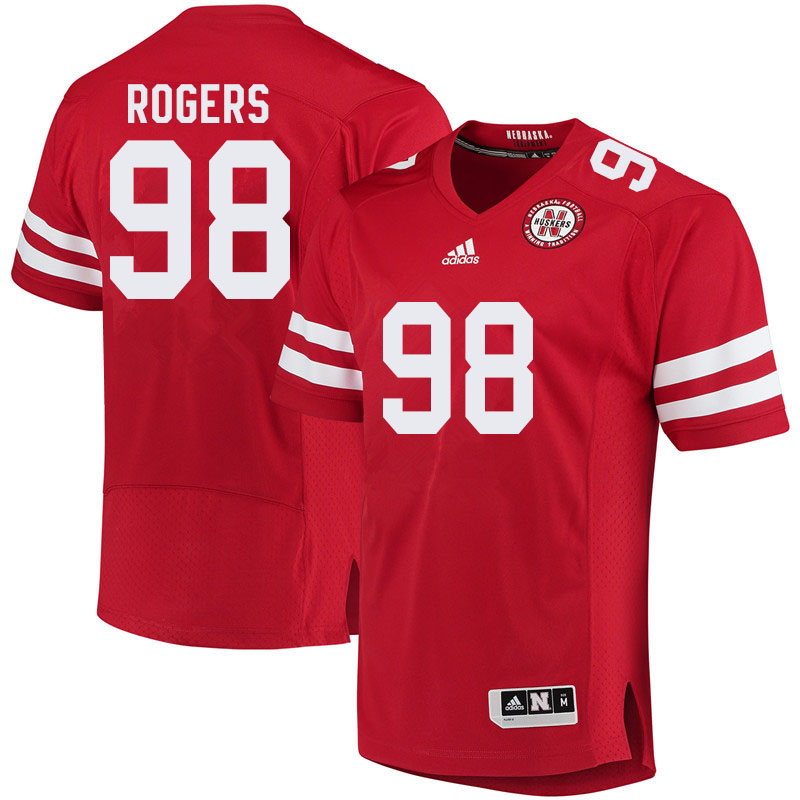 Men #98 Casey Rogers Nebraska Cornhuskers College Football Jerseys Sale-Red